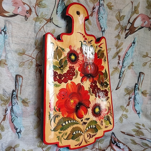 Hand Painted Folk Art Russian? Danish? Scandinavian? Wood 3 Piece Cutting Boards - Picture 3 of 8